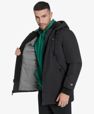 Men's 3/4 Lenth Hooded Jacket with Bib