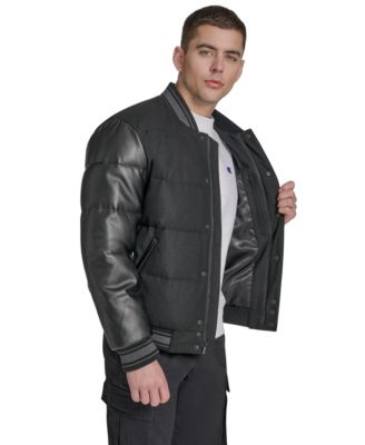 Men's Wool Blend Quilted Puffer Jacket