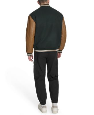 Men's Mixed Media Varsity Jacket