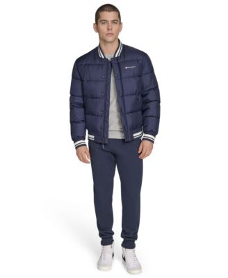 Men's Quilted Varsity Puffer Jacket