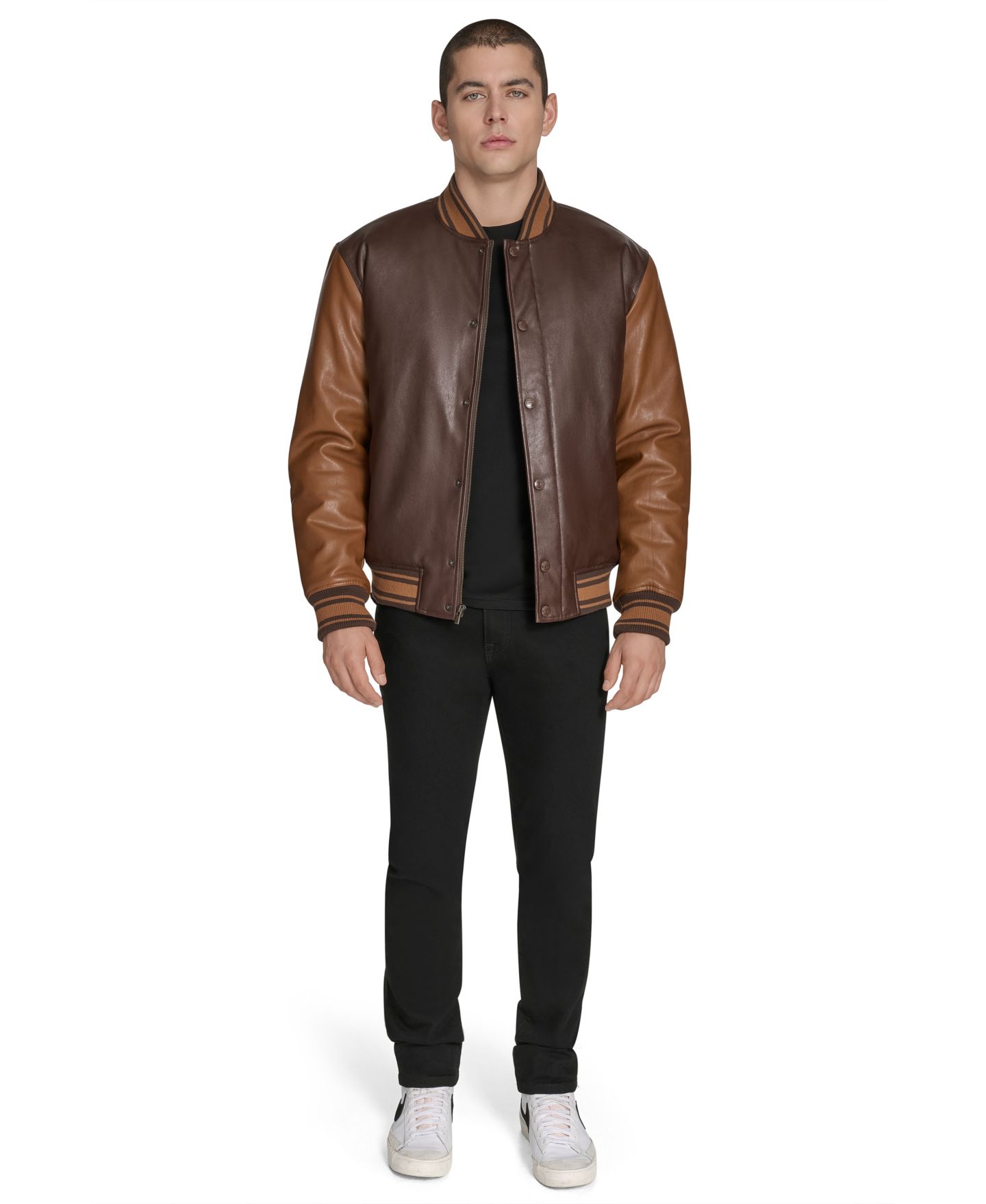 Мужская куртка Champion Faux Leather Varsity, цвет: Коричневый / Табачный — фото 3