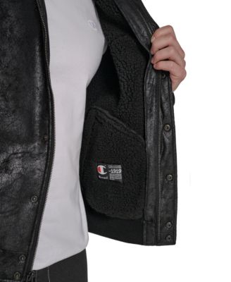 Men's Faux Shearling Varsity Jacket