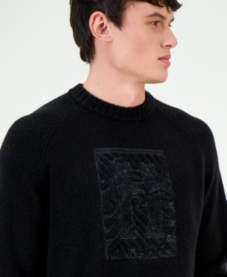 Men's Souveau Relaxed-Fit Long-Sleeve Crewneck Logo Graphic Sweater