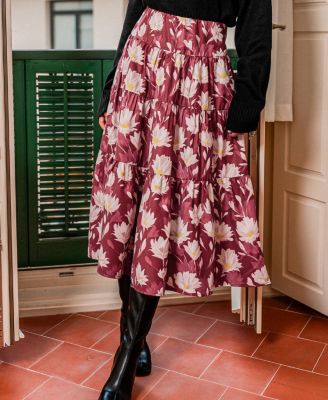 Women's True Love Floral Midi Skirt