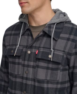 Men's Faux Sherpa Lined Flannel Shirt Jacket