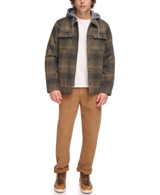 Men's Faux Sherpa Lined Flannel Shirt Jacket