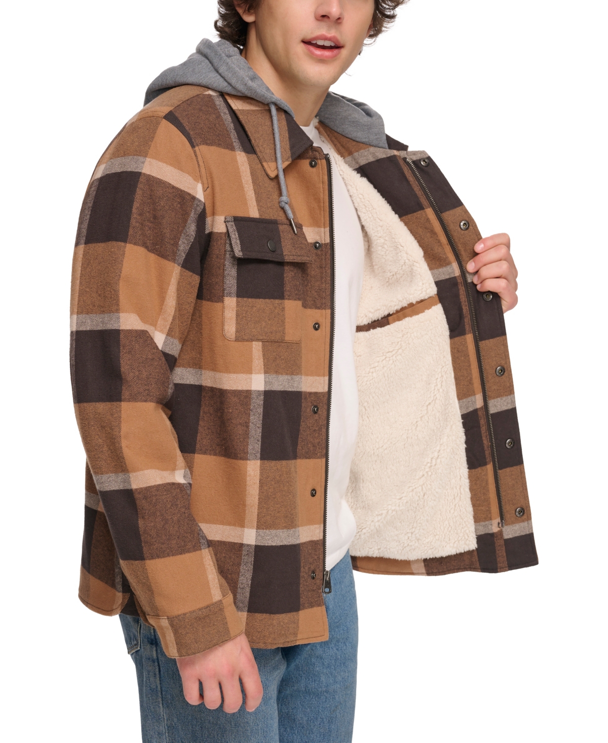 Levi's Men's Faux Sherpa Lined Flannel Shirt Jacket