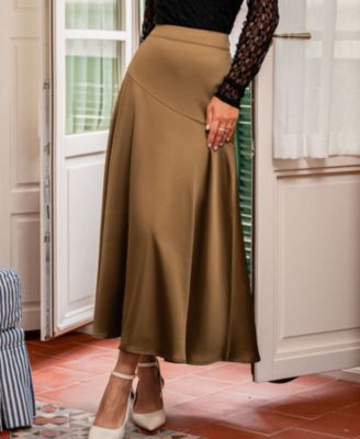 Women's Take the Spotlight Brown Maxi Skirt