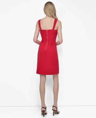 Women's Sleeveless Hotfix Embellished Sheath Dress