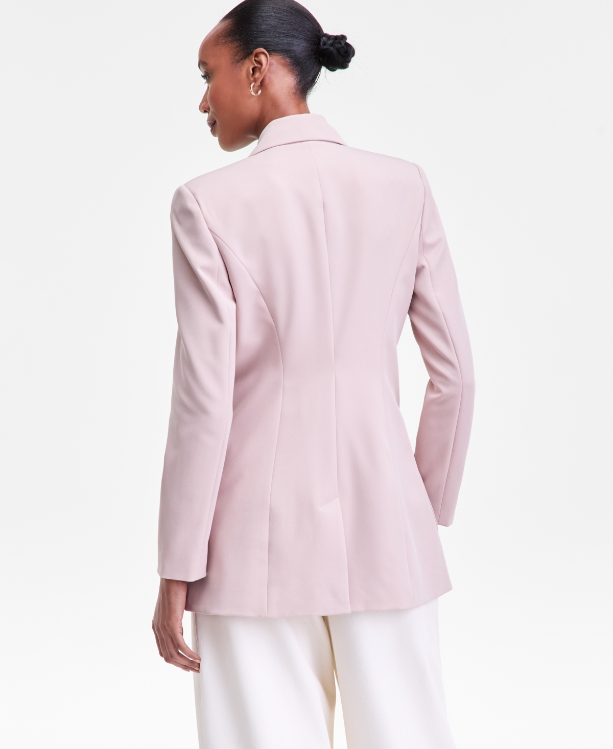 Inc International Concepts Women's Peak-lapel Double-breasted Blazer, Macy's Exclusive In Pink