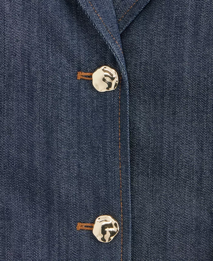 Women's Hourglass Cotton Denim Blazer - thumbnail 2