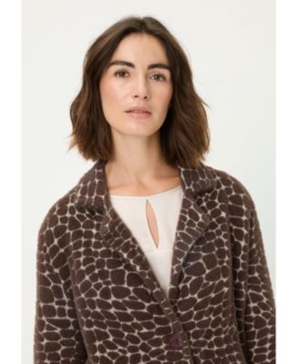 Women's Longline Modern Animal Feather Coatigan