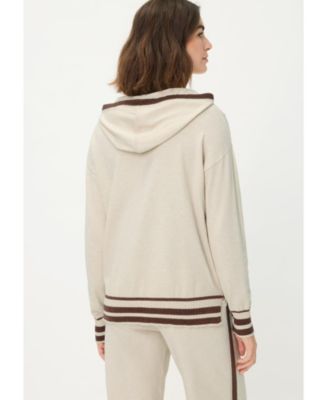 Women's Knit Hoodie Pullover with Stripes