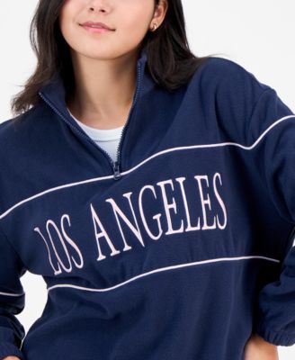 Juniors' Los Angeles Quarter-Zip Fleece Top