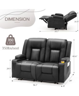 Loveseat Recliner with Cup Holders&Side Pockets