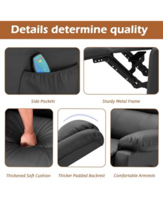 Recliner Couch with Massage&Heat Function, 3-Seat Wall Hunger Reclining Sofa