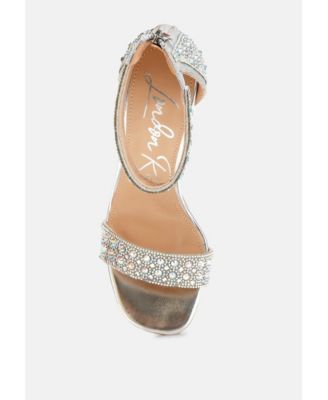 Cady Rhinestones And Sequins Block Sandals Women