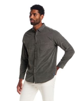 Men's Solid Corduroy Button Front Shirt