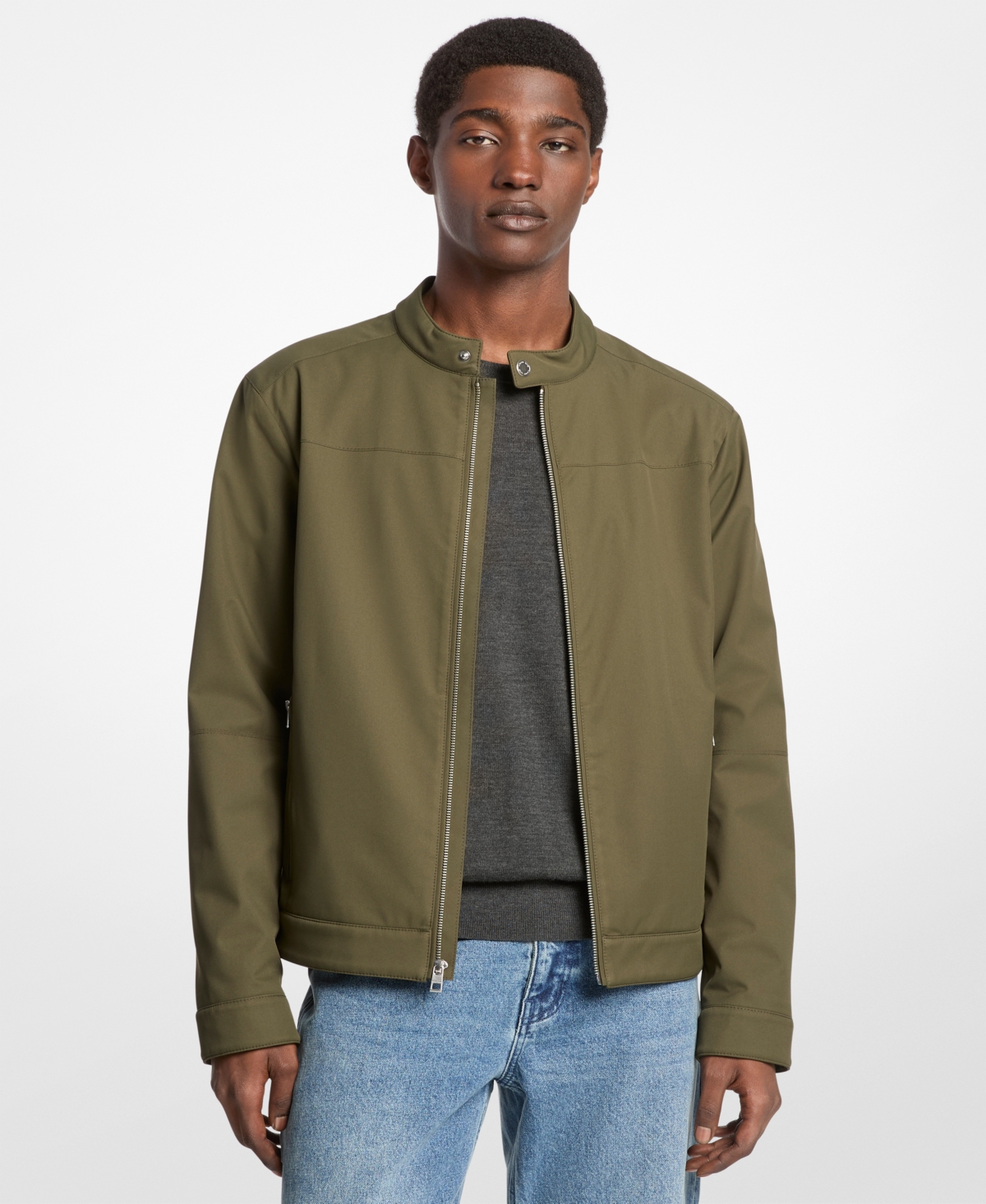 Michael Kors Men's Long-Sleeve Racer Jacket