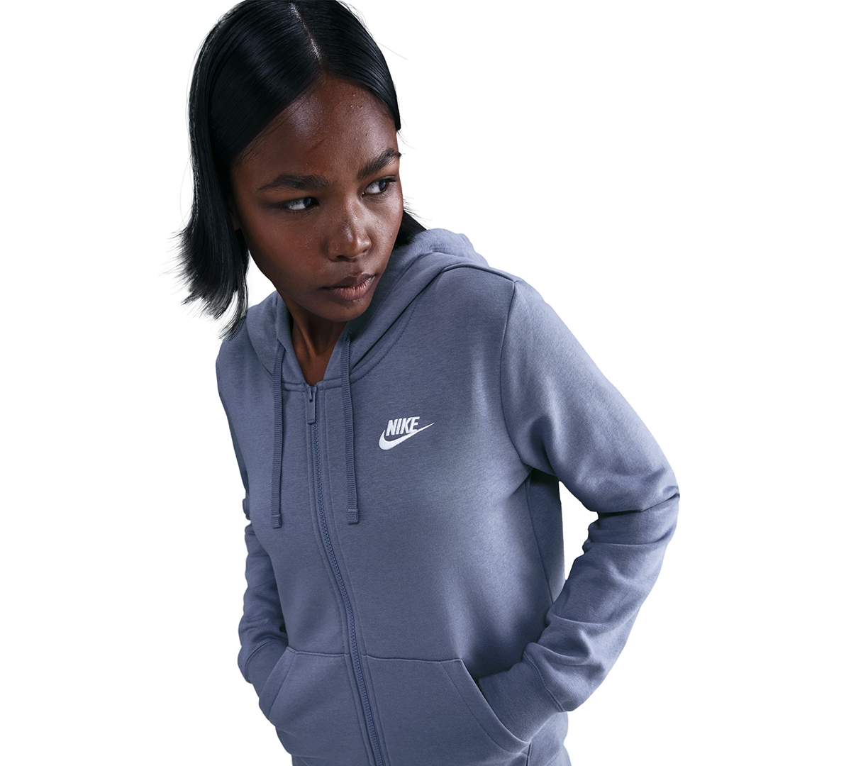 Nike Women's Sportswear Club Fleece Full-zip Hoodie In Gray