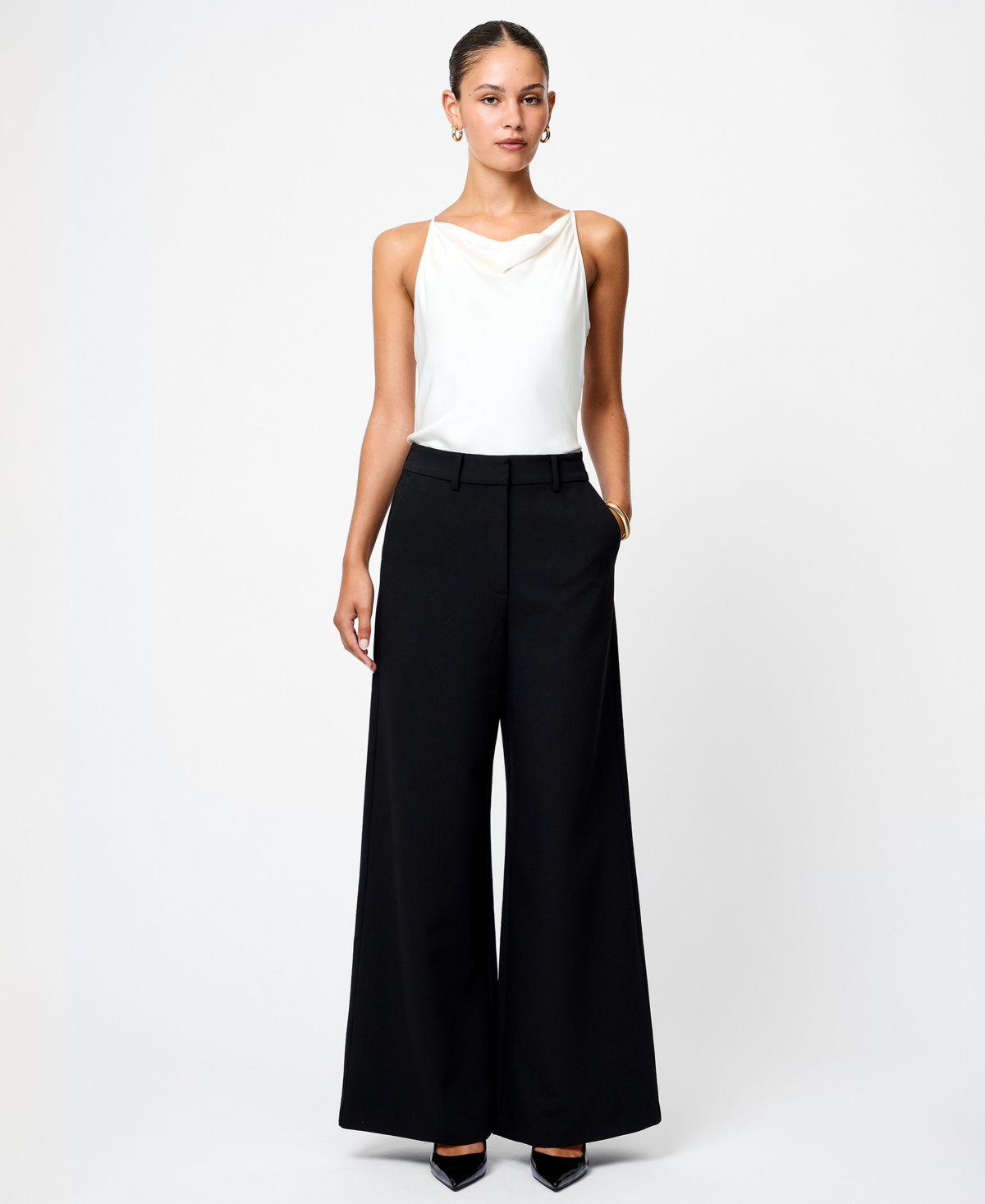 Fcuk Women's Azra Twill Wide Leg Pants