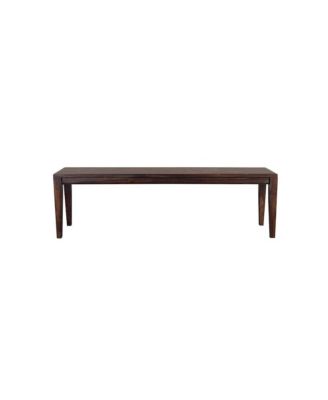 Fall River Solid Sheesham Wood Dining Bench, Gray