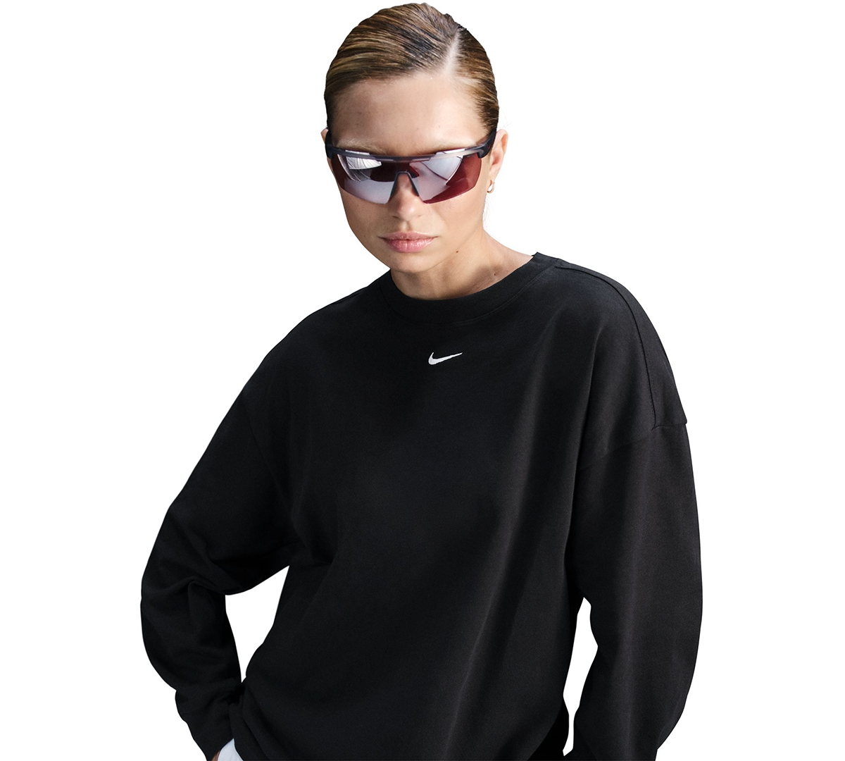 Nike Women's Oversized Long Sleeve T-shirt In Black