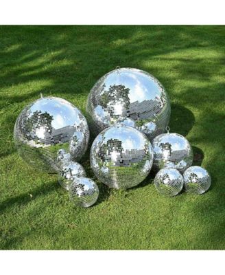 24" Large Disco Ball Mirror Big Hanging Glass Decor for 70s 80s Party Events Wedding DJ Dance Club Stage Lighting Silver