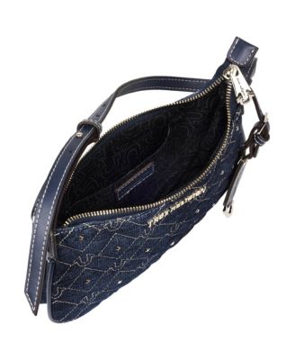 Studded Denim Shoulder Bag