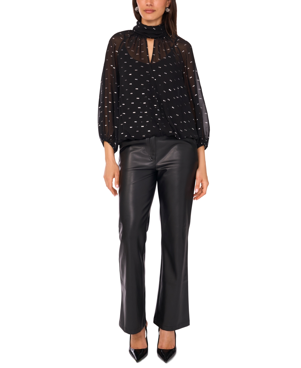 Vince Camuto Women's Mock Neck Wrapped Top