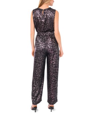 Women's Animal Print Wide Leg Pants