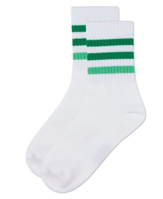 Little Girls Two Tone Varsity Stripe Crew Socks