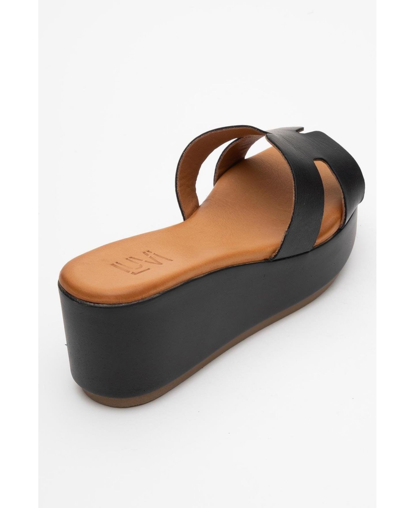 Женские сандалии Forever & Always Shoes Lia Leather Platform Sandal (Women), цвет: Чёрный кожаный — фото 5