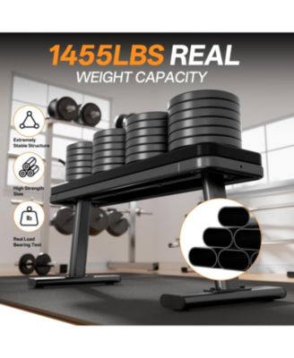 Flat Bench 1455LBS Weight Bench for Home Gym Workout Bench with Adjustable foot Caps Multipurpose Strength Training Bench Press for Full Body Workout