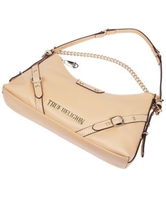 Smooth PU Belted Shoulder Bag