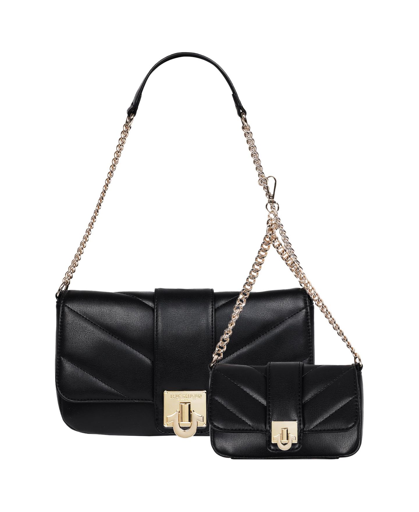 Женская сумка True Religion Quilted Flap Shoulder Bag with Mini, цвет: Чёрный — фото 1