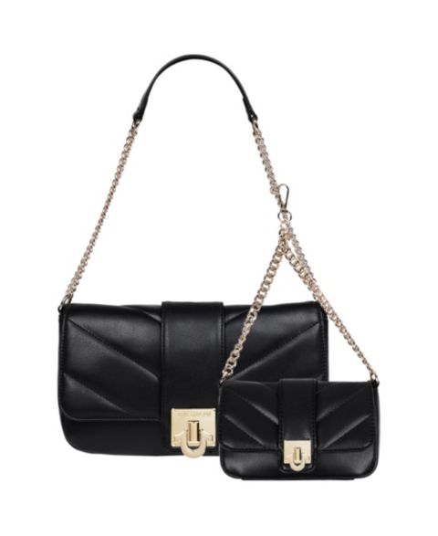 Женская сумка True Religion Quilted Flap Shoulder Bag with Mini, цвет: Чёрный