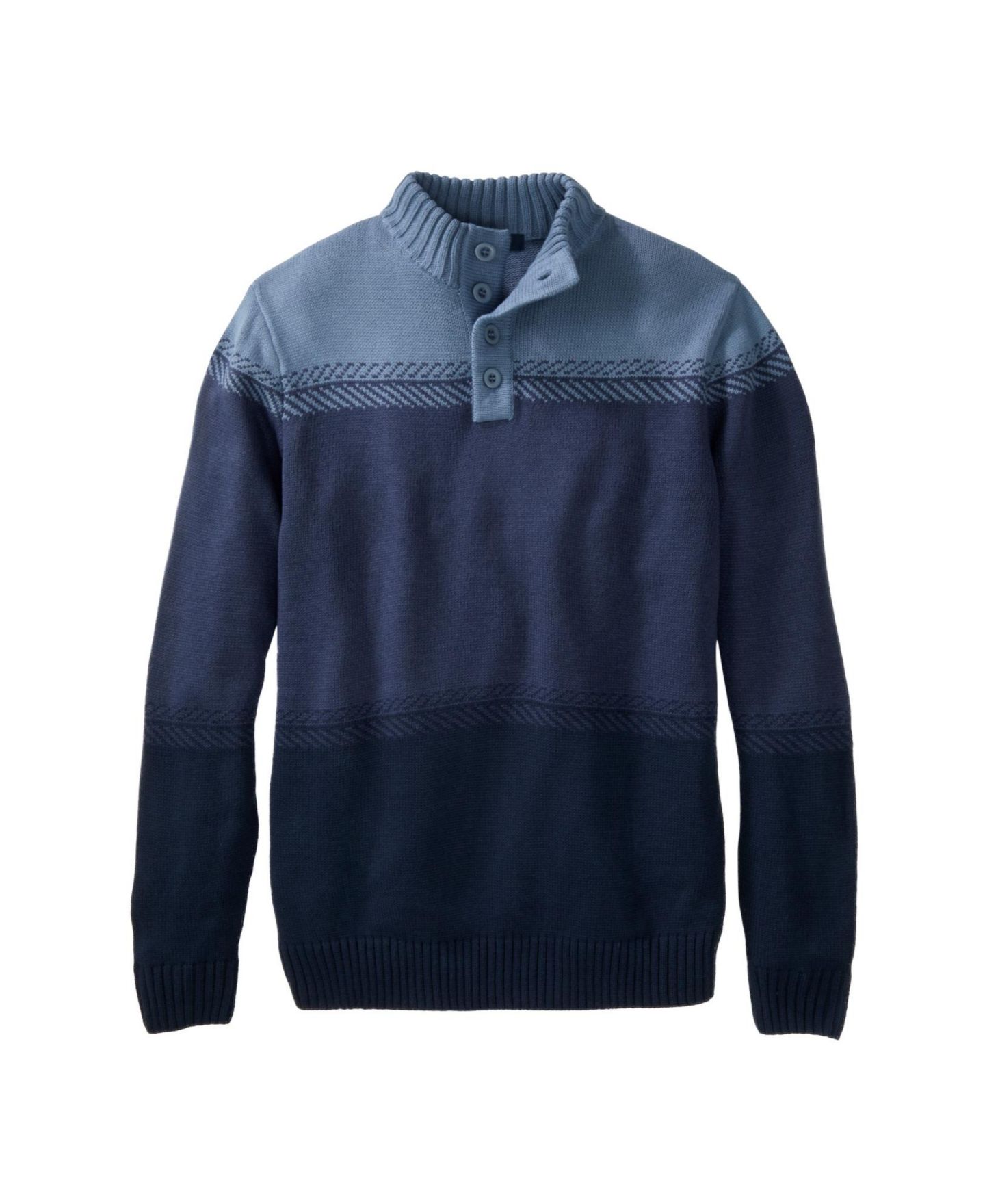 Мужской свитер KingSize Henley Shaker, цвет: Тёмно-синий — фото 2