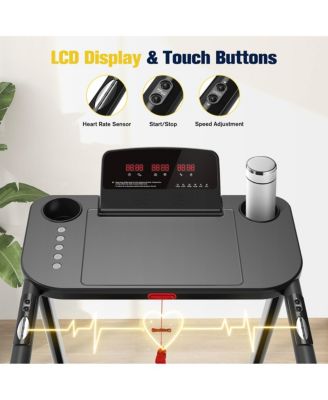 Walking Treadmill for Seniors with Long Handrails 300 lbs Capacity Recovery Fitness Exercise Machine Heart Rate Sensor for Home