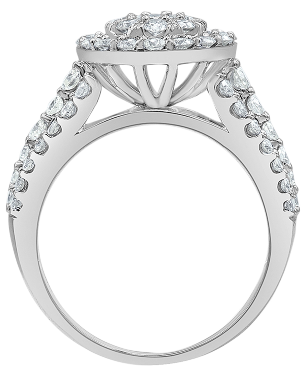 Macy's Certified Diamond Bridal Set Two Band Ring (2 Ct. T.w.) In 14k White Gold In Silver
