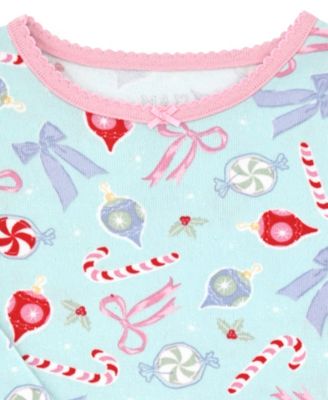 Girls 12M-5T 3-Piece Snug Fit Holiday Pajama and Sock Set