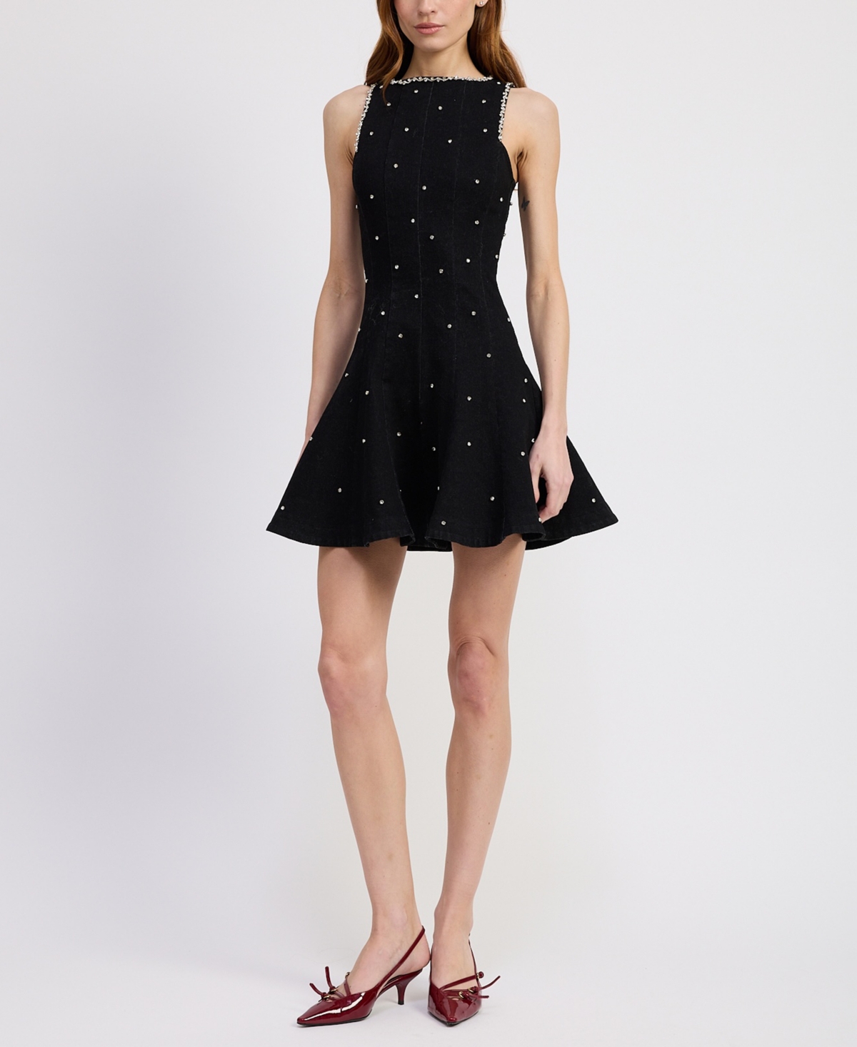 En Saison Women's Leah Embellished Sleeveless Mini Dress