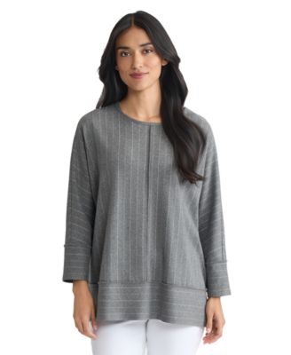 Jones New York - Petite Long Sleeve Crew Neck Top