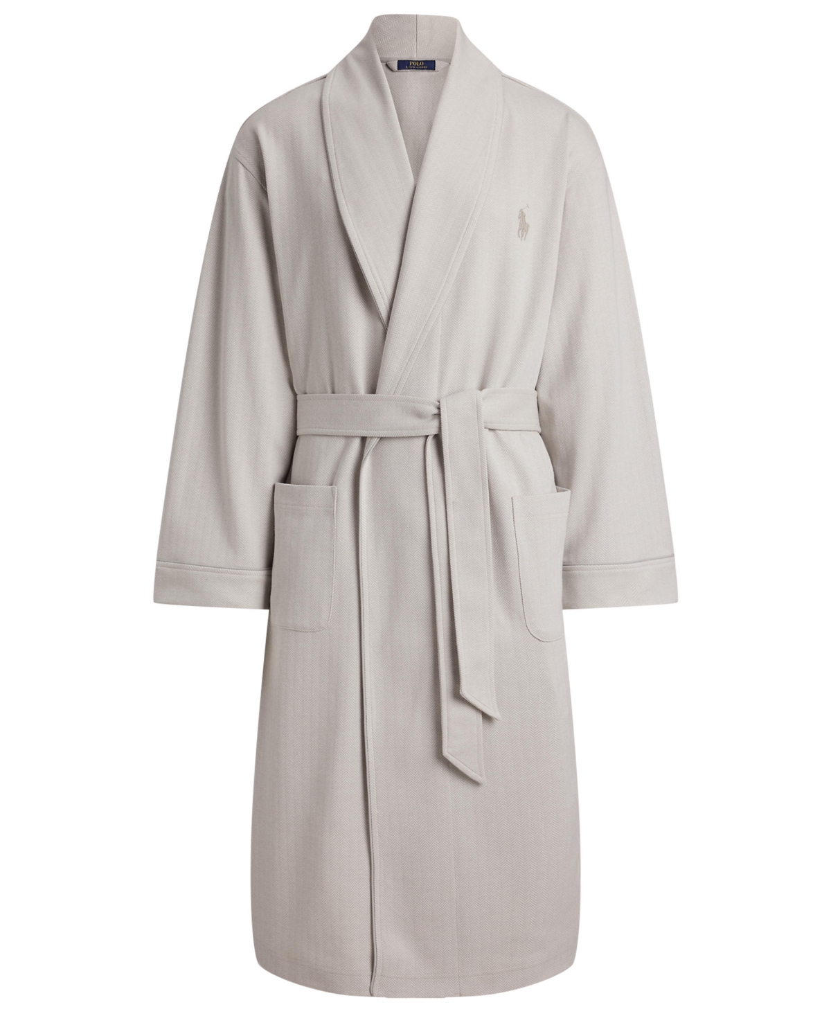 Polo Ralph Lauren Men's Jacquard-knit Herringbone Robe In Gray
