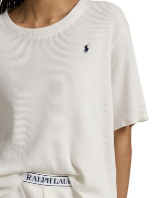 Women's 2-Piece Waffle-Knit Top and Pants Pajama Set