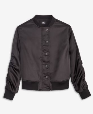 Women's Satin Bomber Jacket, Macy's Exclusive