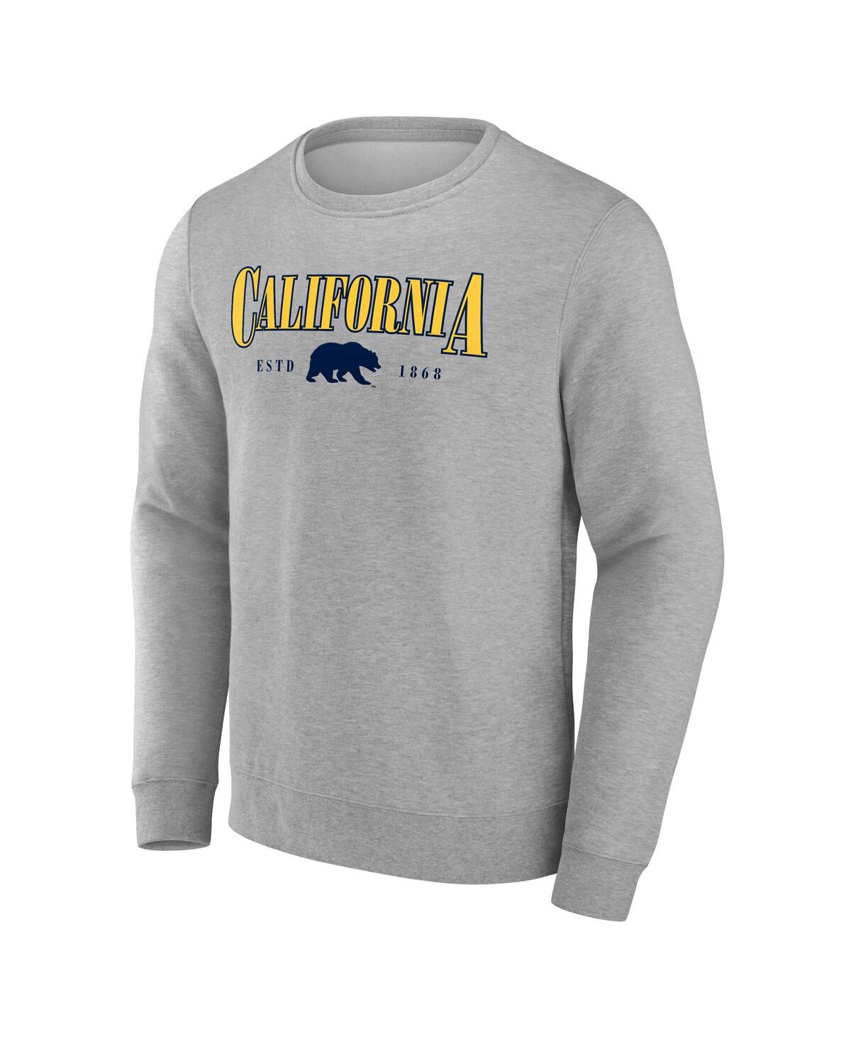 Fanatics Men's Gray Cal Bears True Classics Act Fast Fleece Pullover Sweatshirt In Gray