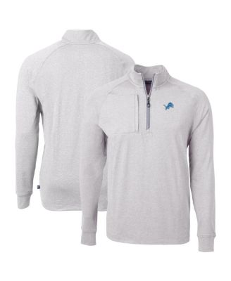 Cutter & Buck - Men's Heather Gray Detroit Lions Big Tall Adapt Eco Knit Quarter-Zip Pullover Sweatshirt