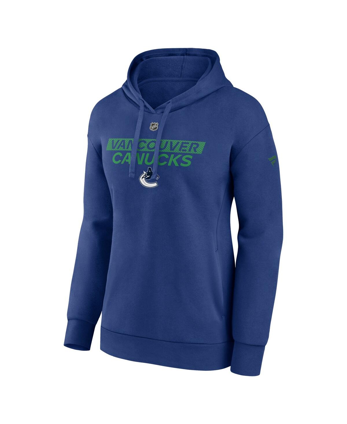 Fanatics Women's Blue Vancouver Canucks Authentic Pro Core Primary Fleece Pullover Hoodie In Blue