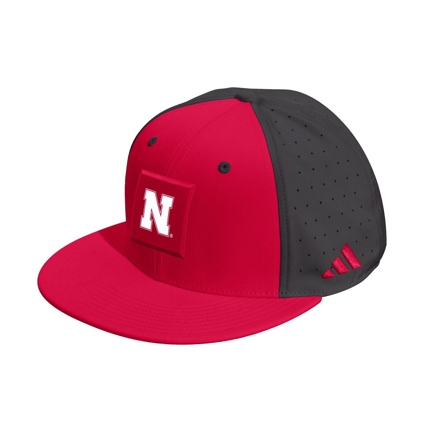 Кепка adidas Scarlet/Black Nebraska Huskers Performance Flat Bill Adjustable Hat — фото 1